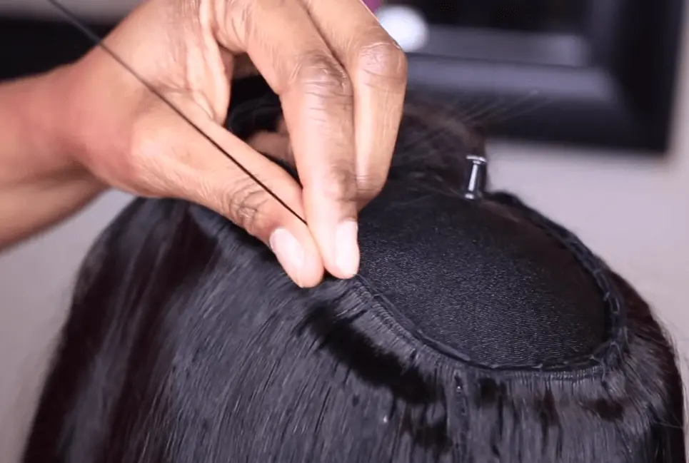 One of the ventilation wig process- Locking of Hair