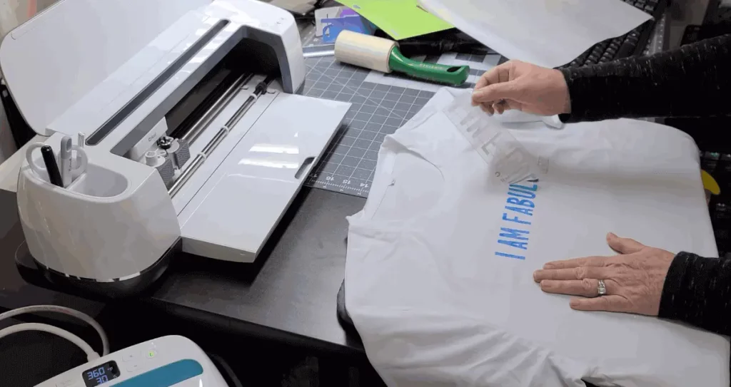 Making t-shirt design with a cricut maker - vinyl application
