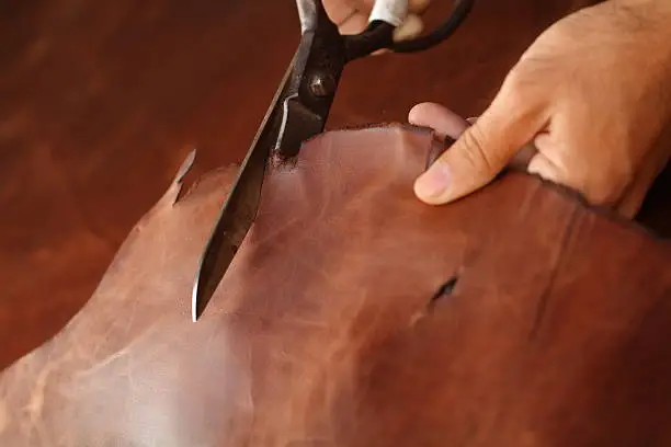 cutting of leather 