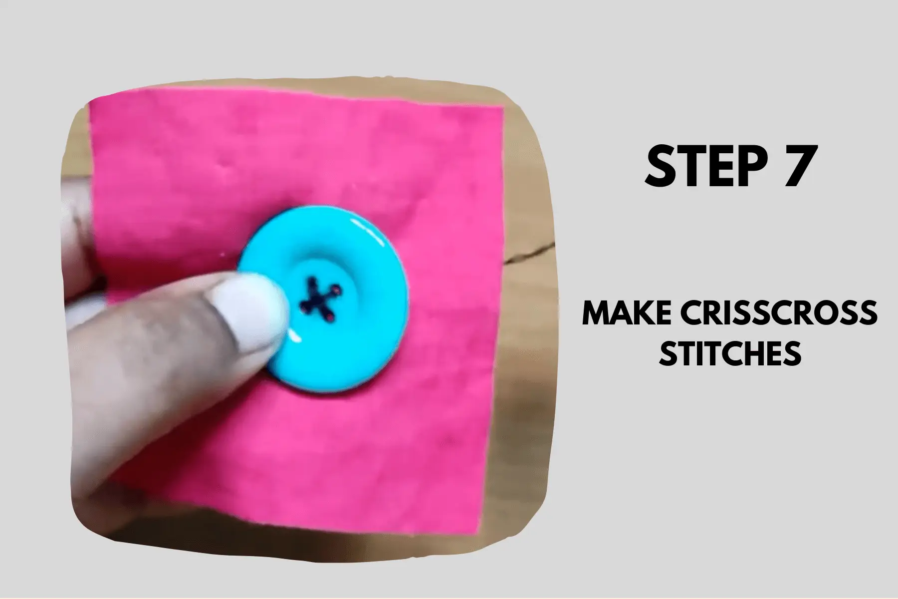 Making crisscross stitches for 4 hole button