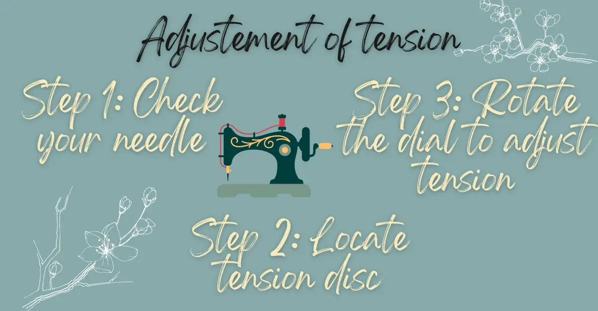 Steps to adjust tension in sewing machine 