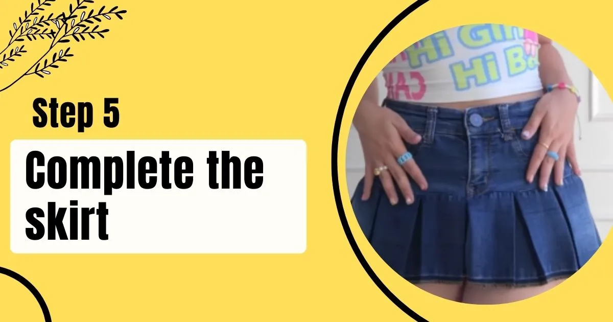 How to make mini skirt with old jeans- step 5