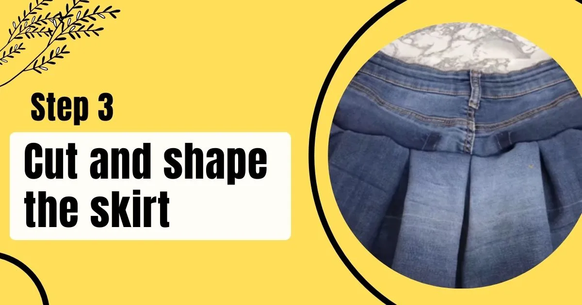 How to sew mini skirt with old jeans- step 3
