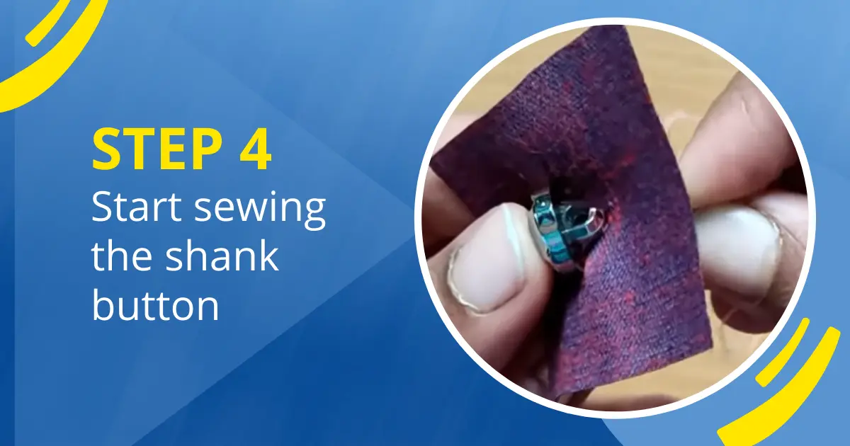 Begin sewing on a shank button