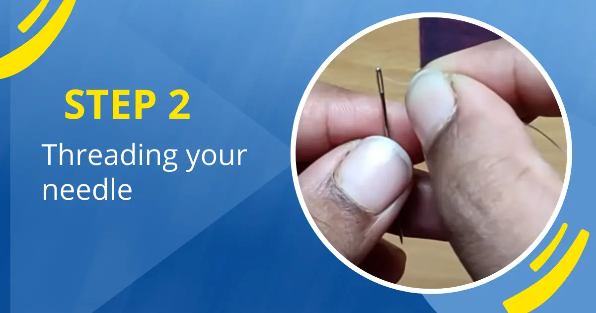 Threading for sewing a shank button 