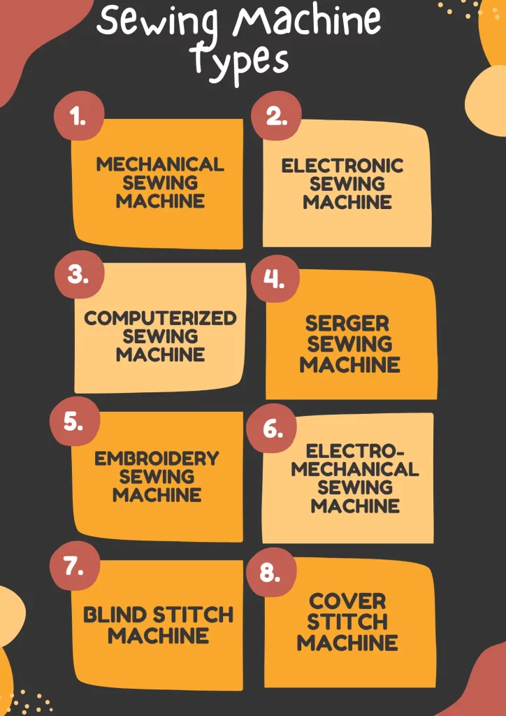 Different types of sewing machine