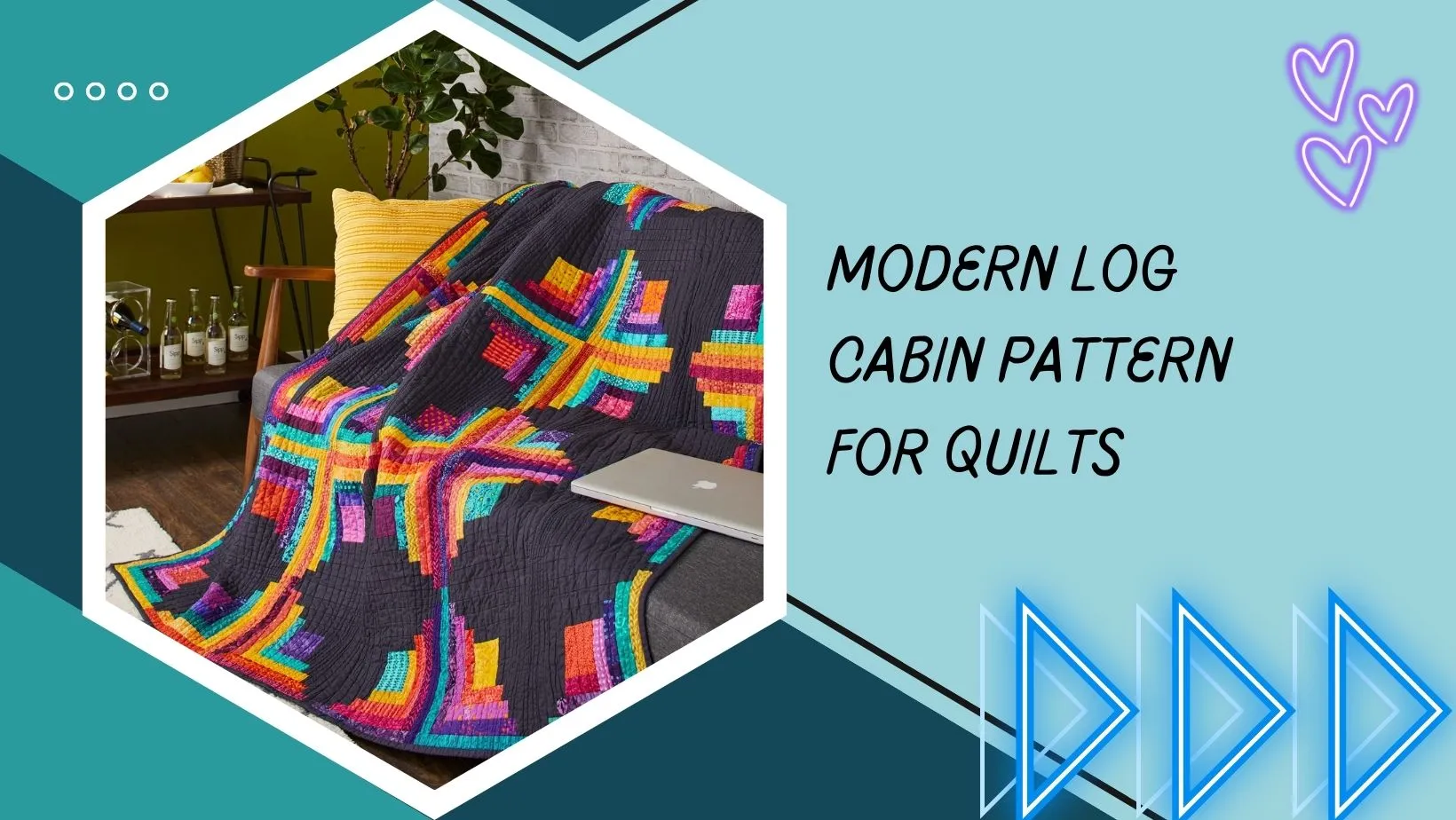 Quilt Sewing Pattern Log Cabin Pinwheel Tiles Quilting Patchwork