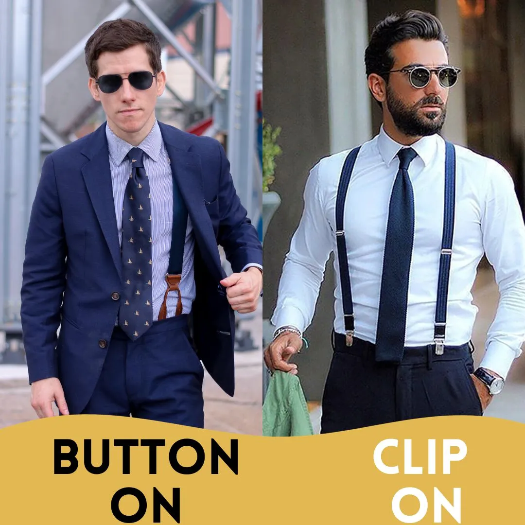 Clip-on vs Button Suspenders