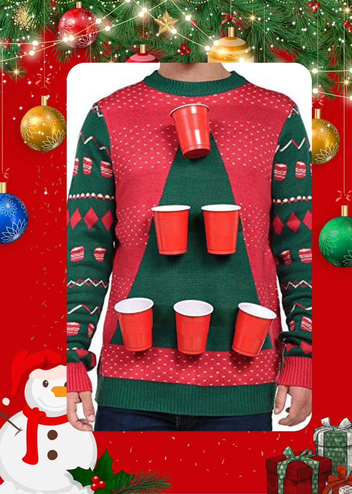 Beer pong ugly christmas on sale sweater