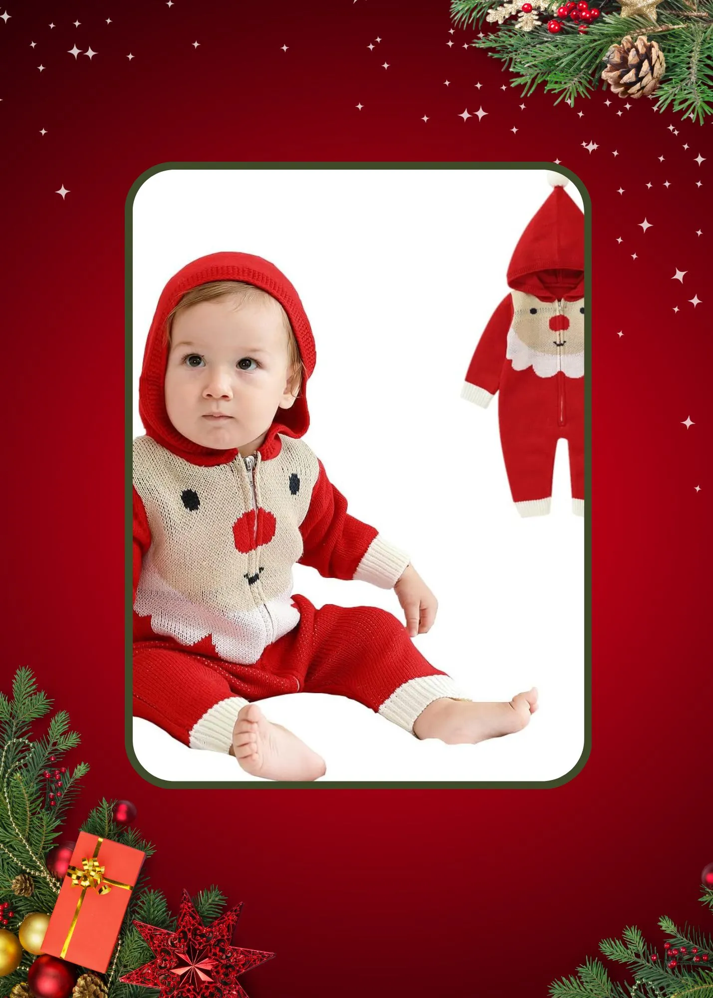 Ugly Christmas Sweater Onesie for Babies