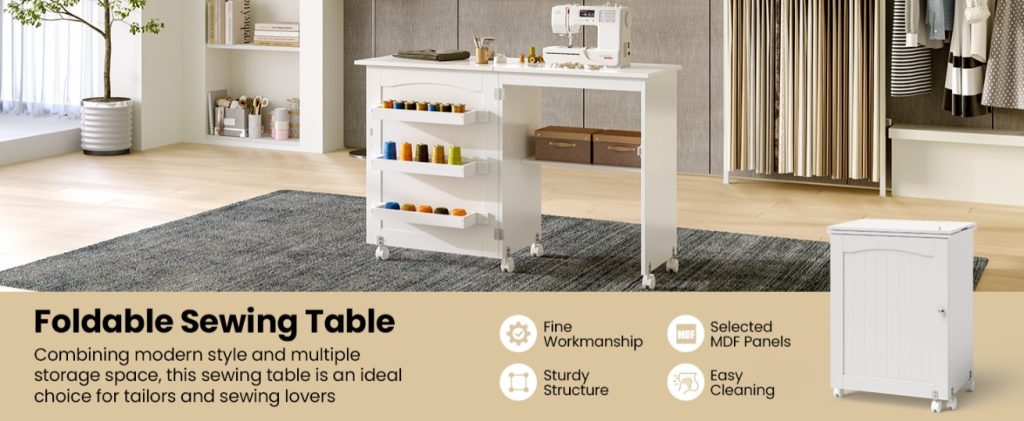 Costway folding sewing table