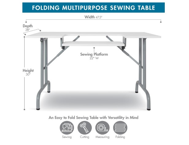 Folding Sewing Table With Storage Sew Ready